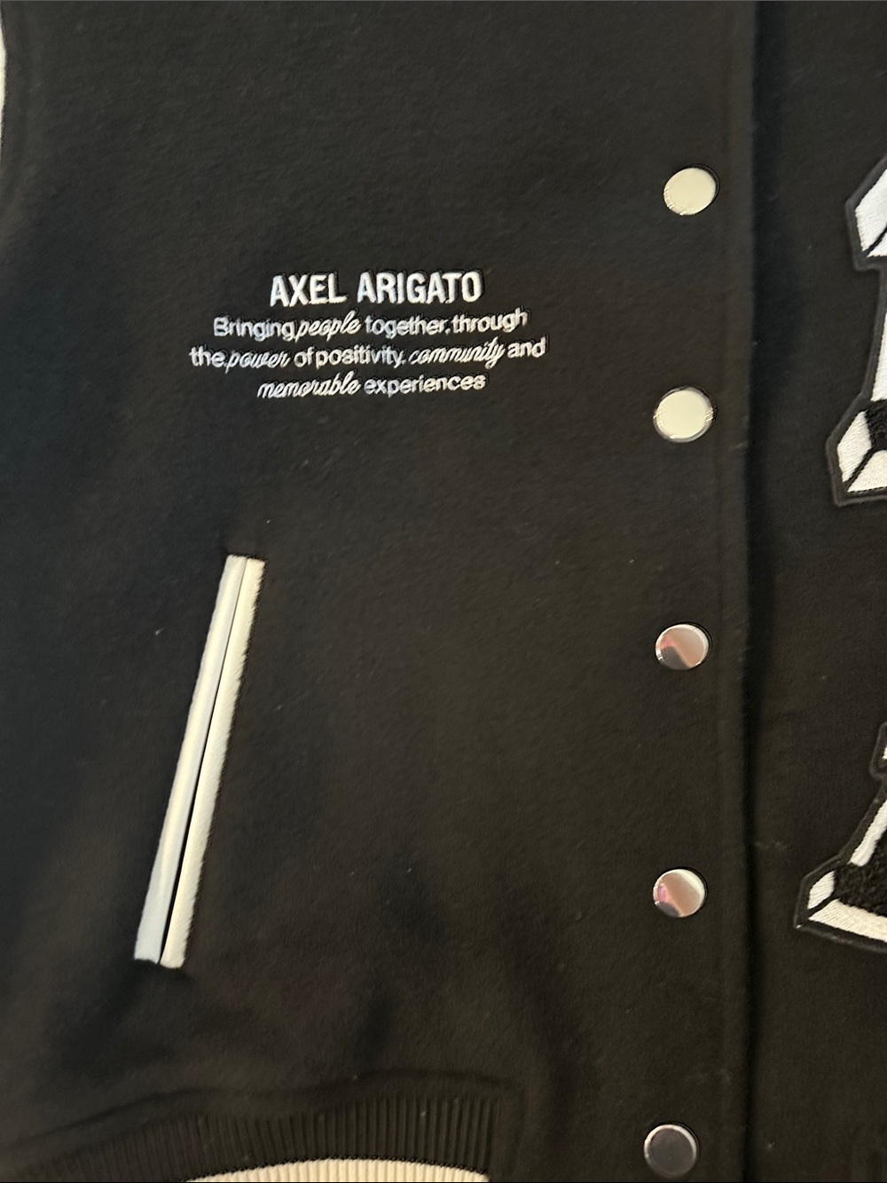 Axel Arigato Illusion Varsity Jacket – Black & White – Size M – NWT - Picture 3 of 7